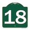 Signmission Designer Series Sign-Sign W/ Number 18, Green & White Aluminum Sign, 18" x 18", GW-1818-22904 A-DES-GW-1818-22904 - alternate 1